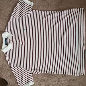 Ralph Lauren Polo shirt; XL; white w/ red and black stripes